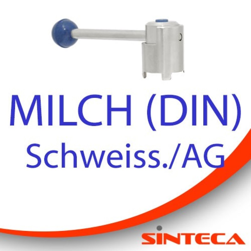 Scheibenventil Schweissst./Milch AG mit Kugel-Zug-Dreh-Handhebel