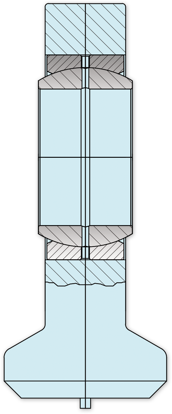 SINTECA wartungspflichtiger Hydraulik-Gelenkkopf Stahl mit Anschweissfläche